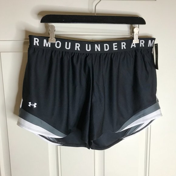 NWT Under Armour Women's Loose Athletic Shorts Black/Grey/White - Picture 5 of 8